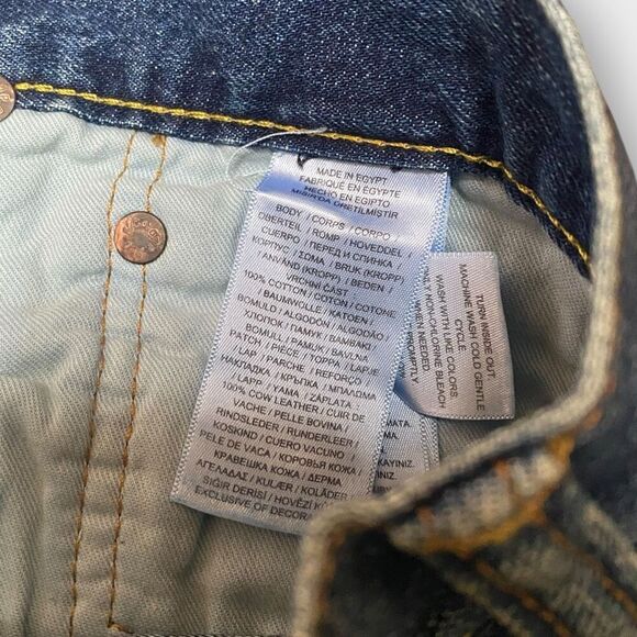 Polo Ralph Lauren Tiger Military Patch Patchwork Distressed Jeans size 36x34 New - Picture 12 of 14